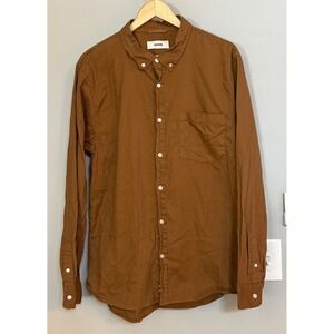 Buck Mason Men's Button-Down Shirt in Rust Brown